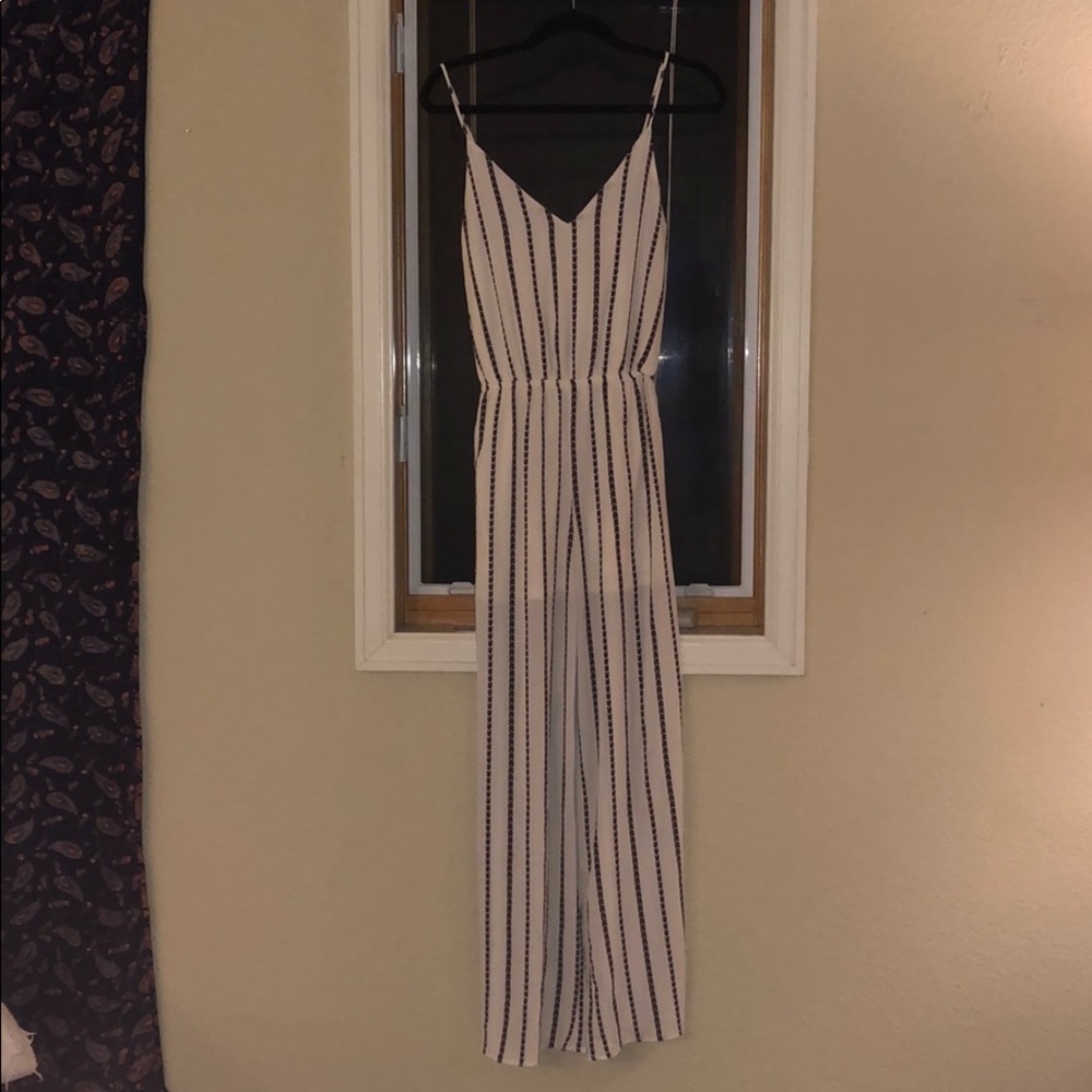 Black and white stripe jumper.